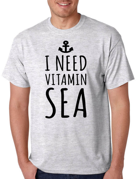 Men's T Shirt I Need Vitamin Sea Love Summer Vacation Beach Tee