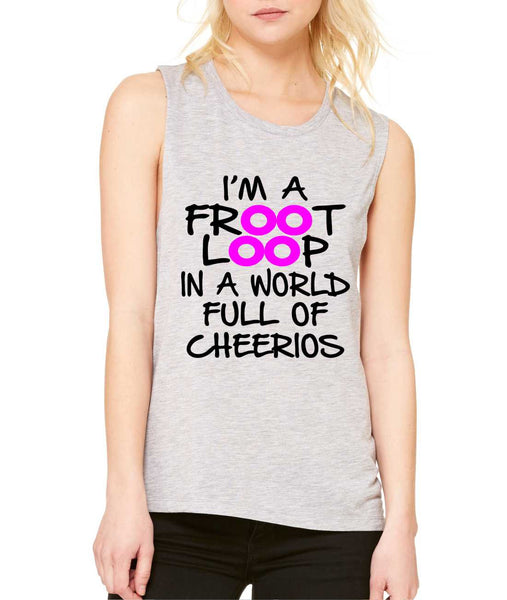 Women's Flowy Muscle Top I'm A Froot Loop Fun Cool Top - ALLNTRENDSHOP - 7