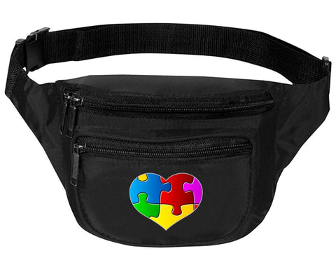 Adult Waist Pack Autism Puzzle Heart Piece Support Bag Cool Packs