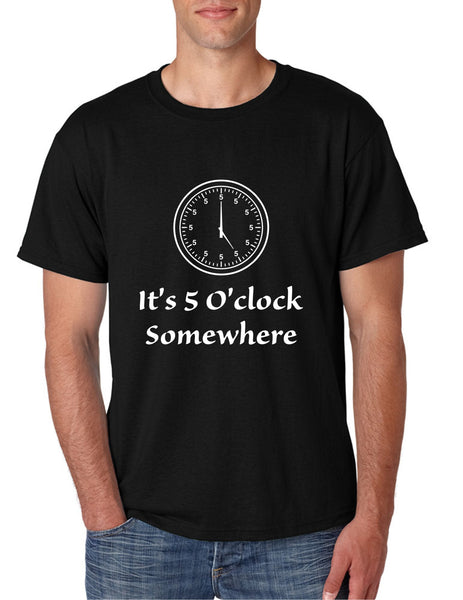 Men's T Shirt It's 5 O'clock Somewhere Party Drinking Beer Tee - ALLNTRENDSHOP - 2