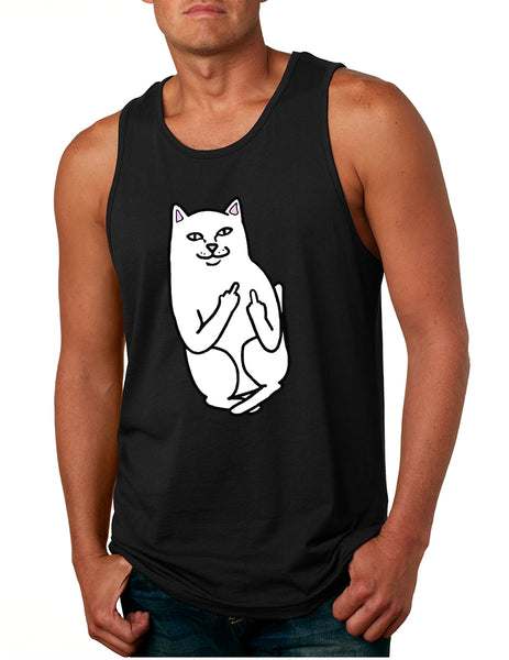 Men's Tank Top Middle Finger Cat Funny Humor Top