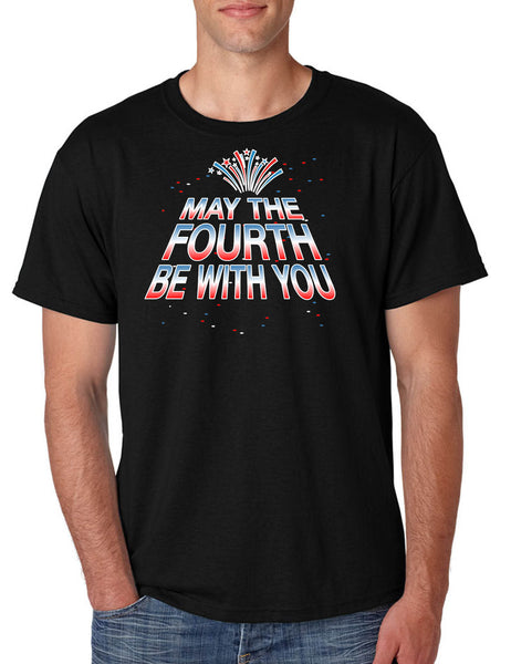 Men's T Shirt May The Fourth Be With You Funny 4th Of July Tee