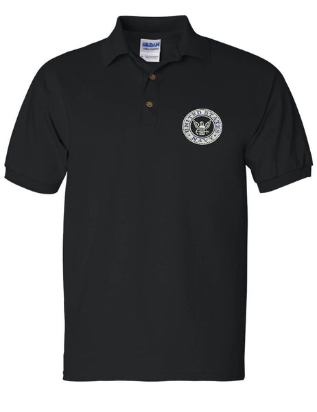 Men's Polo T Shirt US Navy Embroidered Army Top USA American Soldier