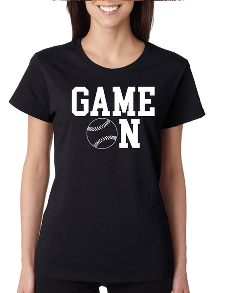 Women's T Shirt Game On Baseball Tee Sport Fans Baseball Team Gift