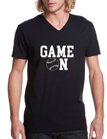 Men's V Shirt Game On Baseball Tee Love Sport Baseball Team Gift Fans