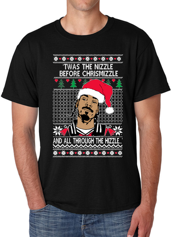 Ugly Christmas Snoop TWAS The Nizzle Before Chrismizzle Men's T Shirt