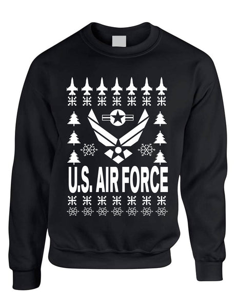 Adult Sweatshirt Air Force Ugly Christmas Sweater Party Holiday Gift