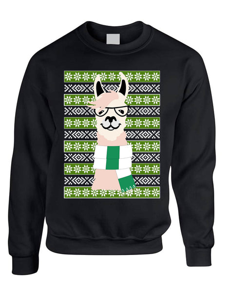 Adult Sweatshirt Nerd Llama Ugly Christmas Fun Cute Animal Fans Gift