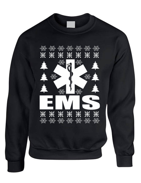 Adult Sweatshirt EMS Ugly Christmas Medical Service Holiday Xmas Gift
