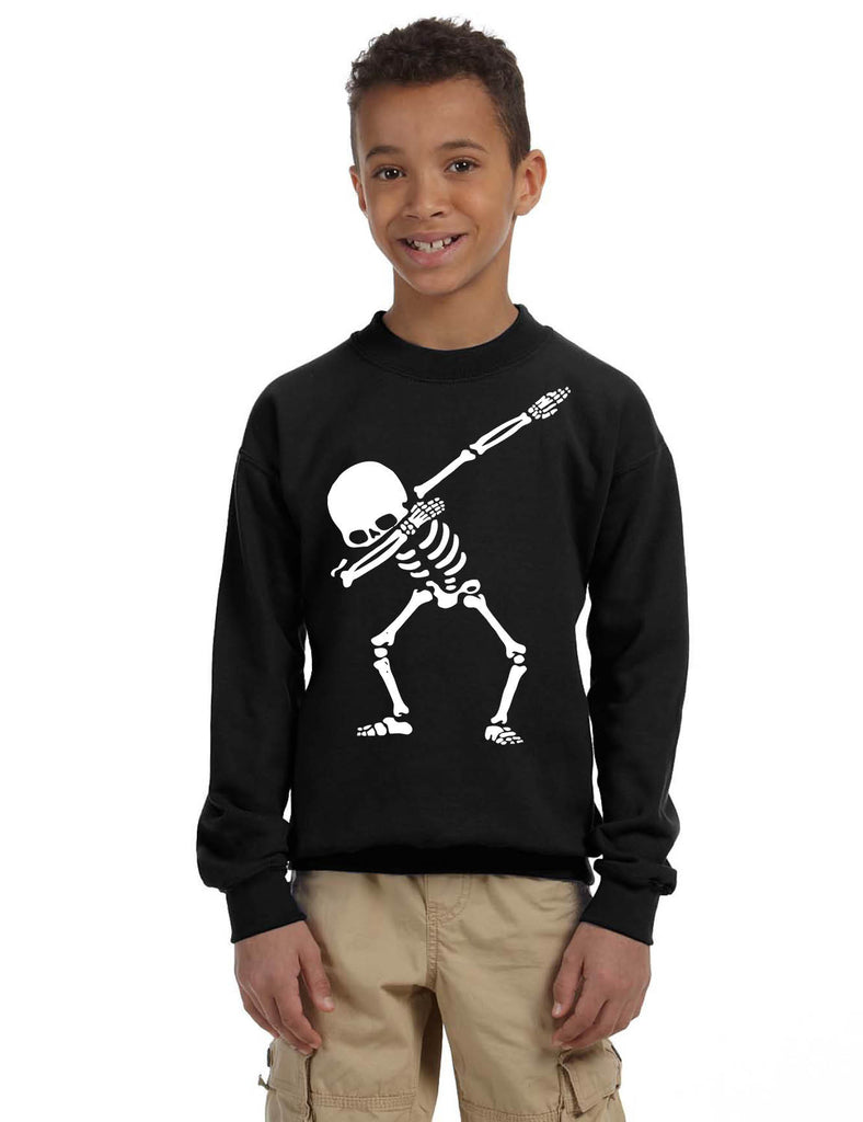 Kids Youth Sweatshirt Dabbing Skeleton Cool Hip Hop Dab Skull Gift