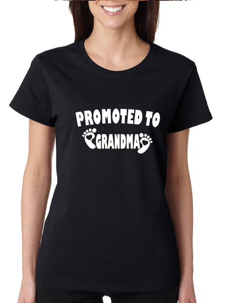 Women's T Shirt Promoted To Grandma New Born Announcement Gift