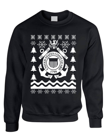 Adult Sweatshirt Coast Guard Ugly Christmas USCG Holiday Xmas Gift