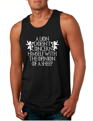 Men's Tank Top Lion Doesn't Concern Himself With Opinion Sheep