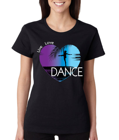Women's T Shirt Dance Art Purple Print Love Cute Gift Nice Tee - ALLNTRENDSHOP - 1