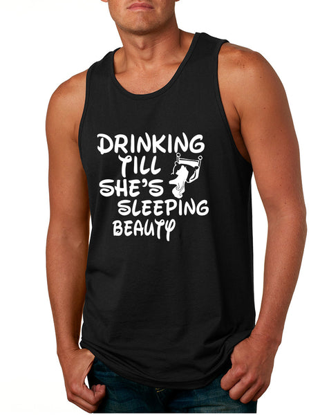 Men's Tank Top Drinking Till She's Sleeping Beauty Party Top - ALLNTRENDSHOP - 2