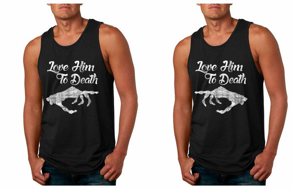 Love her Love him to death Couple  jersey tanks Valentines day - ALLNTRENDSHOP - 3