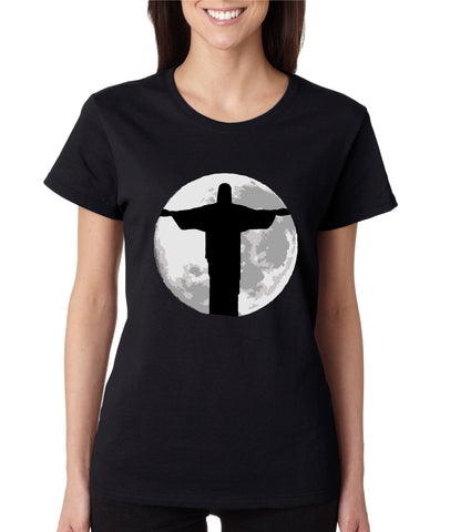 Women's T Shirt Moon Jesus T Shirt Cool Stuff Love Jesus - ALLNTRENDSHOP - 1