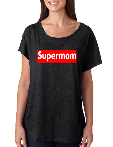 Women's Dolman Super Mom Graphic Mothers Day Gift Best Mommy Top