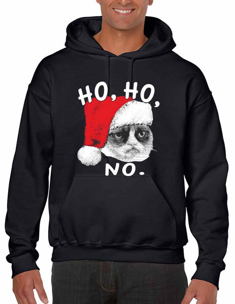 HO HO NO Grumpy cat men Hooded sweatshirt - ALLNTRENDSHOP