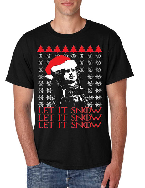 Men's T Shirt Let It Snow Ugly Christmas Sweater Jon Snow Gift