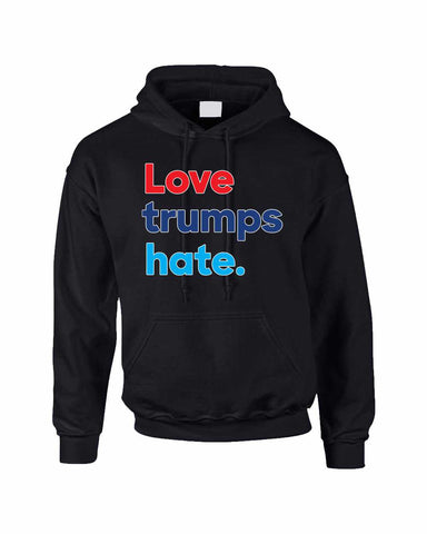 Adult Hoodie Love Trumps Hate Donald Trump USA Sweater - ALLNTRENDSHOP - 1