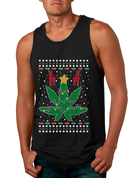Men's Tank Top Ugly Christmas Weed Tree