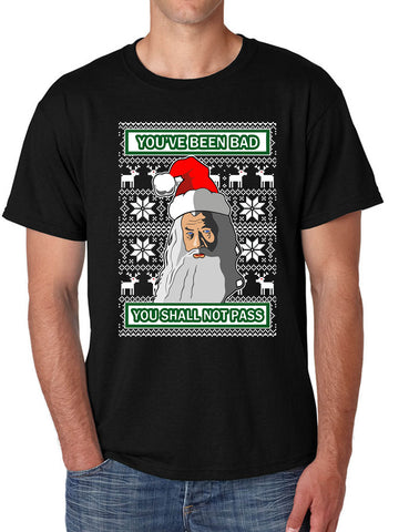 Men's T Shirt You Shall Not Pass Ugly Xmas Trendy Christmas Fans Gift