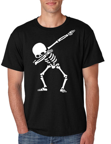 Men's T Shirt Dabbing Skeleton Tee Cool Hip Hop Dab Skull Shirt Gift