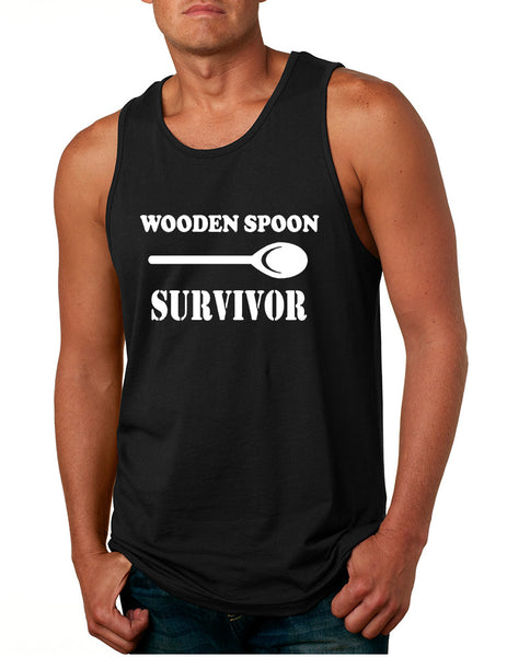 Men's Tank Top Wooden Spoon Survivor Funny Text Humor Top