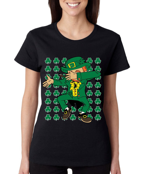 Dabbing Irish Leprechaun St patrick women t-shirt - ALLNTRENDSHOP