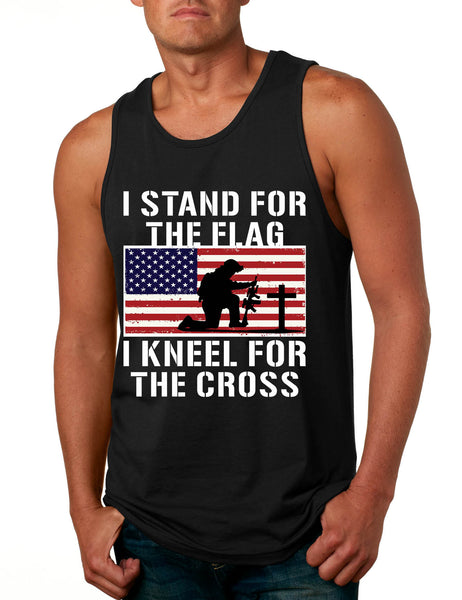 Men's Tank Top Stand For The Flag Kneel For The Cross Love America