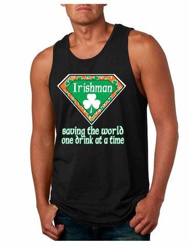 Irishman saving the world st patricks Men jersey tank - ALLNTRENDSHOP - 1