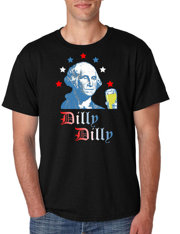 Men's T Shirt George Washington Dilly Dilly 4th Of July Cheers USA