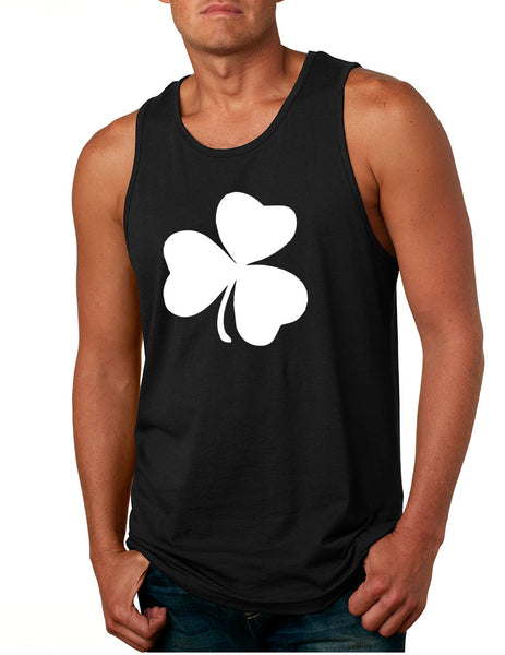 Men's Tank Top White Shamrock Graphic St Patrick's Day Party Top - ALLNTRENDSHOP - 2
