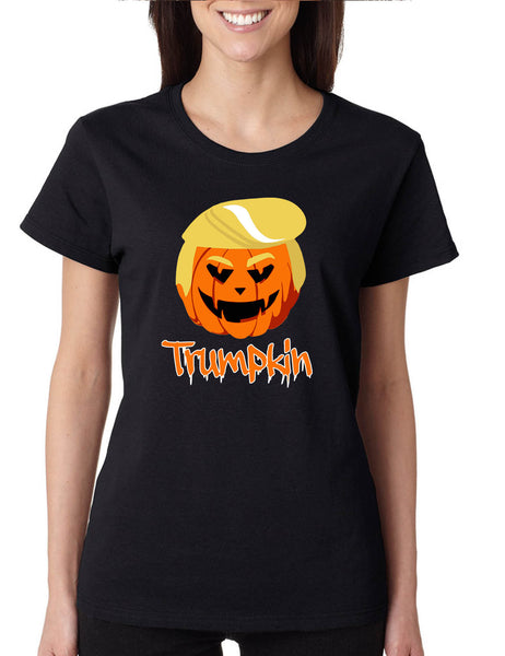 Women's T Shirt Trumpkin Funny Trump Halloween Shirt Trendy Pumpkin