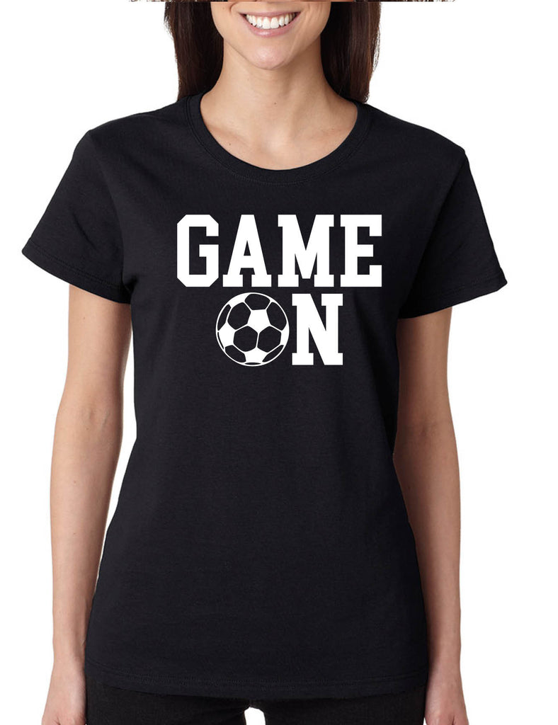 Women's T Shirt Game On Soccer Shirt Team Gift Love Sport Fans Tee
