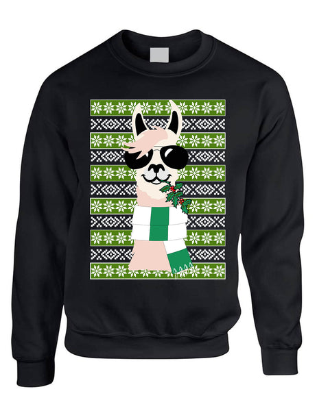 Adult Sweatshirt Cool Llama Ugly Christmas Fun Cute Animal Lover Gift