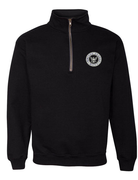 Adult Zip Collar Sweatshirt US Navy Embroidered USA Army Soldier Gift