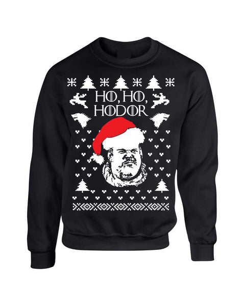 Adult Crewneck Sweatshirt Ho Ho Hodor Ugly Christmas Sweater - ALLNTRENDSHOP - 3