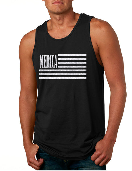 Men's Tank Top Merica Glitter White Flag 4th Of July Top