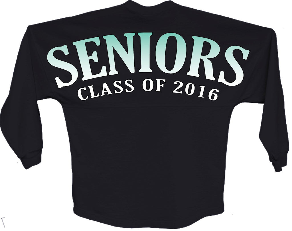 Seniors class of 2016 blue pom print J america shirt - ALLNTRENDSHOP - 1