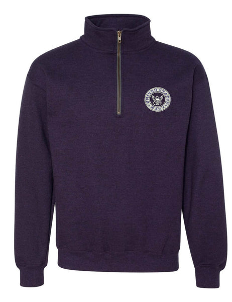 Adult Zip Collar Sweatshirt US Navy Embroidered USA Army Soldier Gift