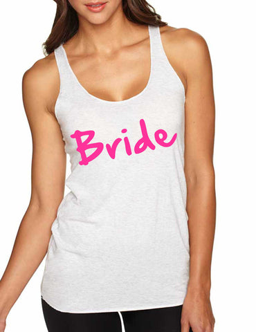Women's Tank Top Bride Pink Print Cool Bachelorette Party Top