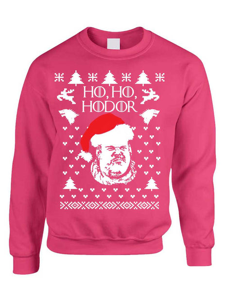 Adult Crewneck Sweatshirt Ho Ho Hodor Ugly Christmas Sweater - ALLNTRENDSHOP - 4