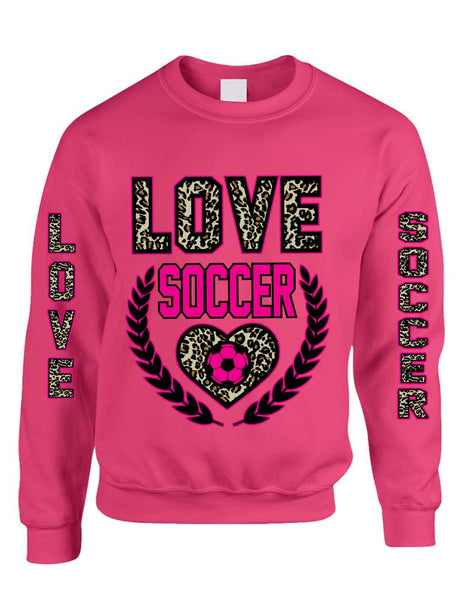 Love Soccer Leopard womens Sweatshirts - ALLNTRENDSHOP - 3