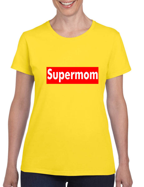 Women's T Shirt Super Mom Graphic Mothers Day Gift Best Mommy Tee