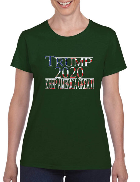 Women's T Shirt Keep America Great USA President Trump 2020 Shirt