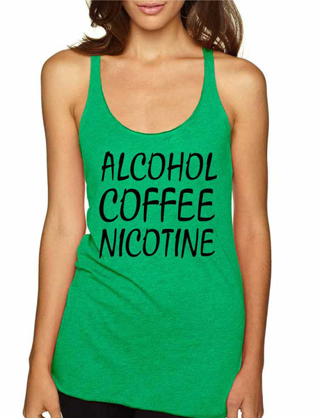 Women's Tank Top Alcohol Coffee Nicotine Fun Top - ALLNTRENDSHOP - 6