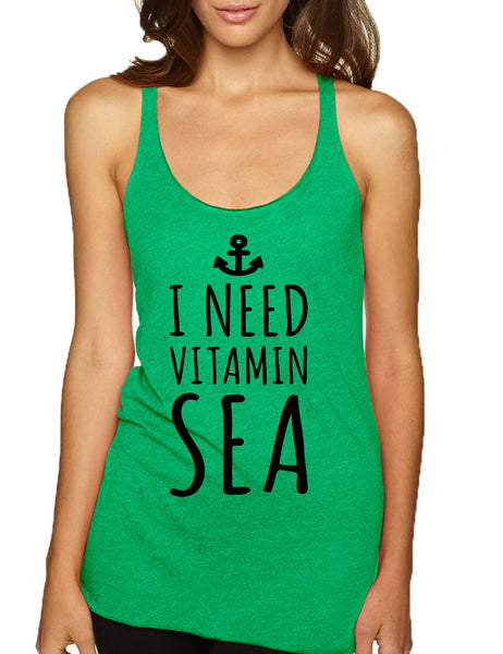 Women's Tank Top I Need Vitamin Sea Beach Lover Summer Vacay