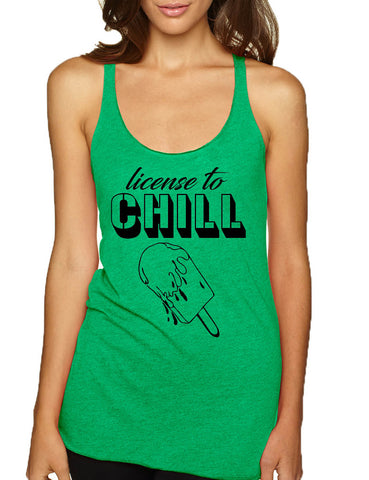 Women's Tank Top License To Chill Summer Vacation Funny Top Relax